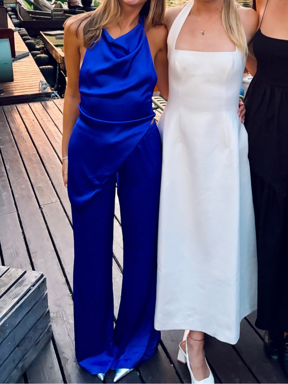 Zara Women's Electric Blue Satin pants and Halter Neck - Picture 6 of 6